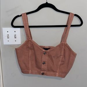 Pink Jean Crop Top
